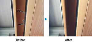 サッシレールキズ補修