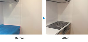 キッチンパネル継ぎ目補修